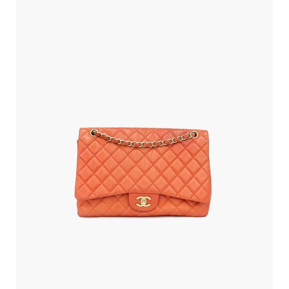 CHANEL Orange One Flap Classic A-A6211 - Picture 1 of 12